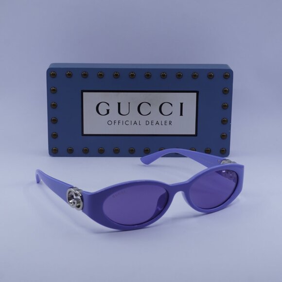 Gucci GG1662SA 003 Oval Sunglasses - Lilac main image 6